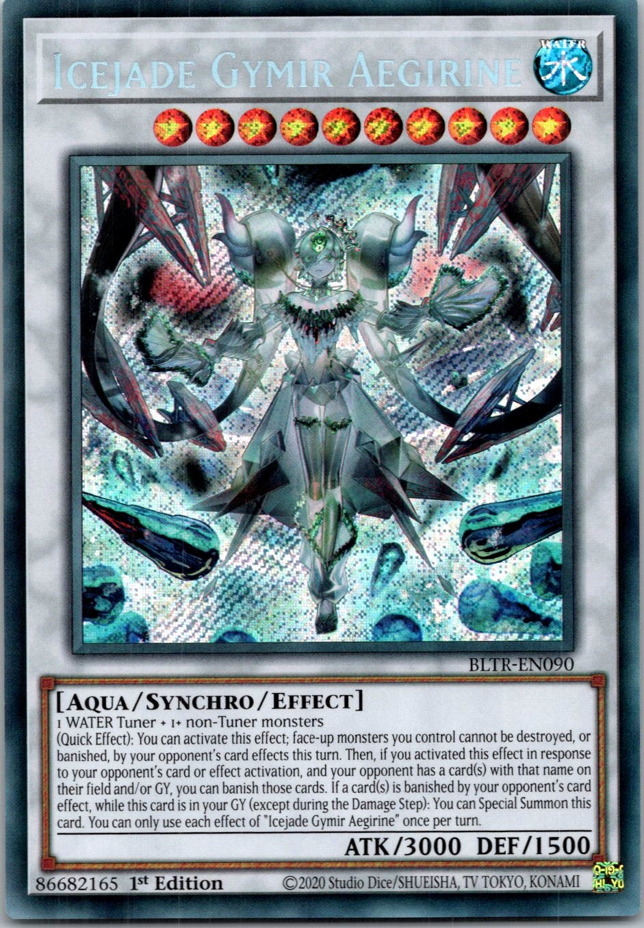 Yugioh Icejade Gymir Aegirine BLTR-EN090 1st Edition Secret Rare NM