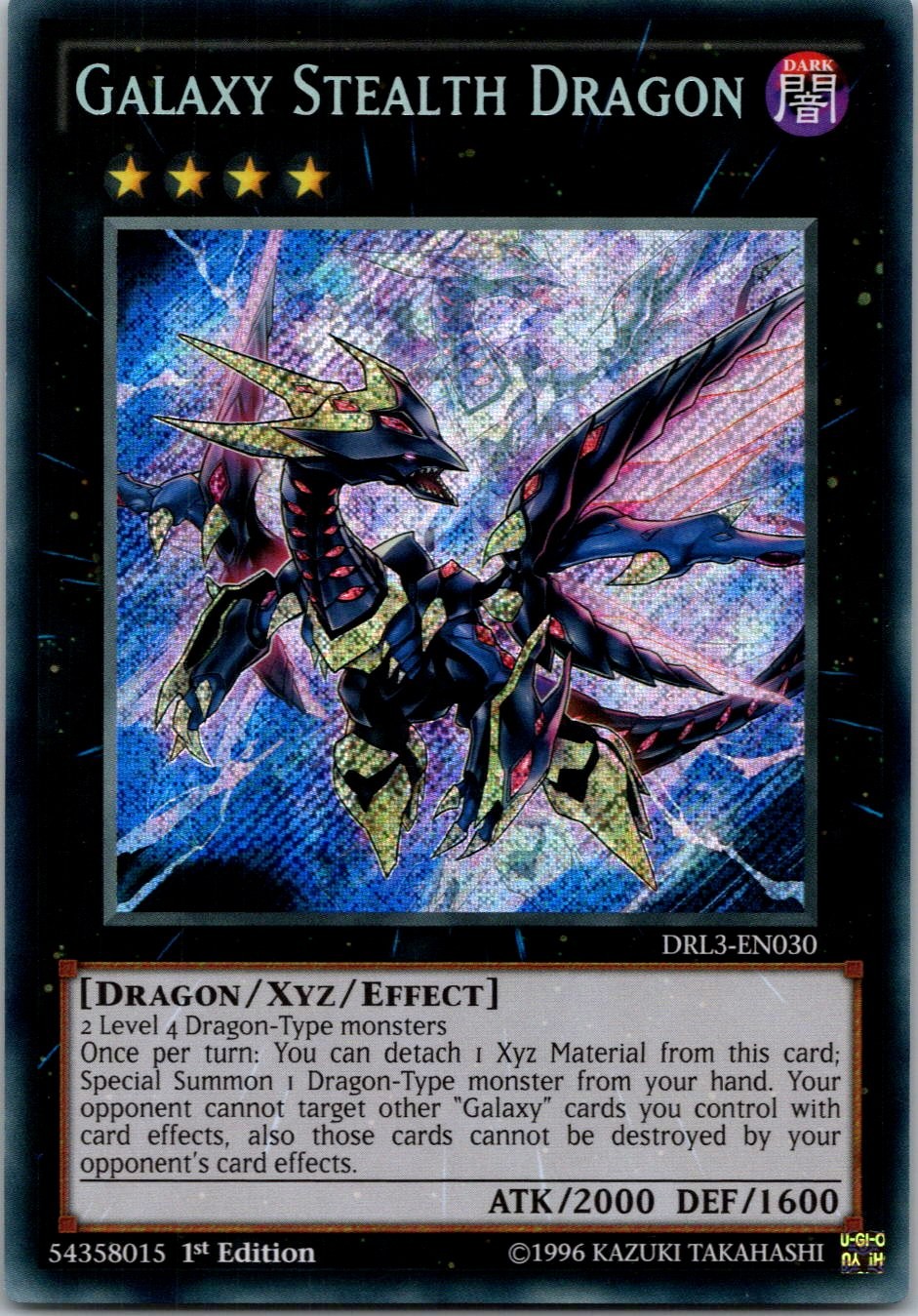 Yugioh Galaxy Stealth Dragon DRL3-EN030 1st Edition Secret Rare NM