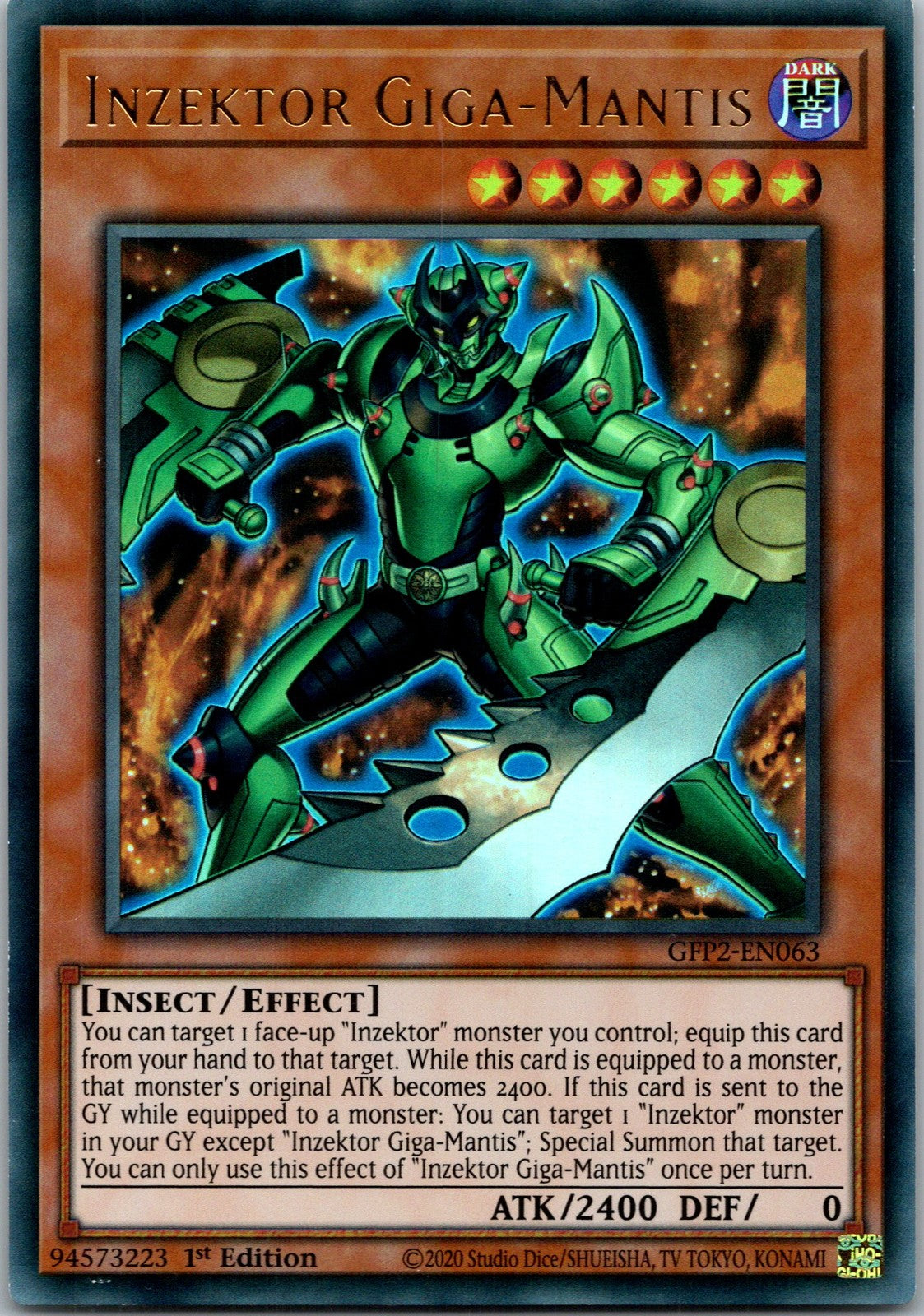 Yugioh Inzektor Giga-Mantis GFP2-EN063 1st Edition Ultra Rare NM