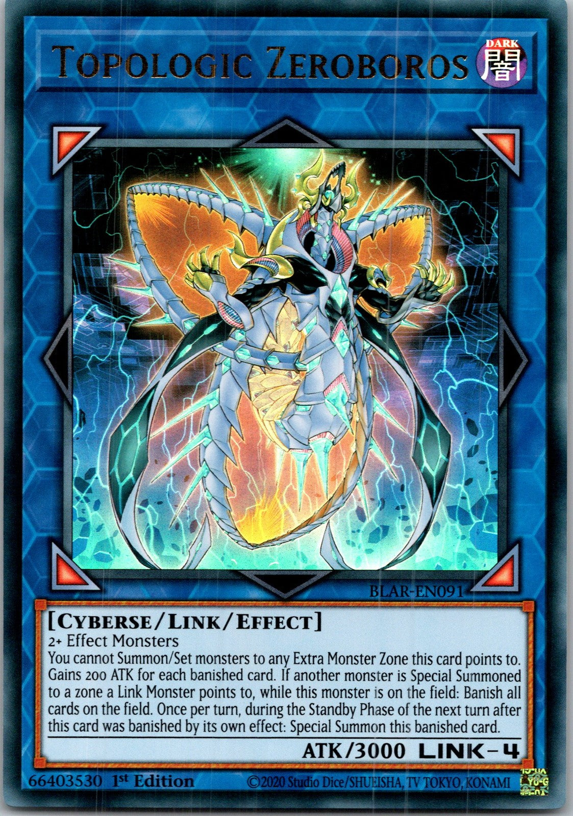 Yugioh Topologic Zeroboros BLAR-EN091 1st Edition Ultra Rare NM