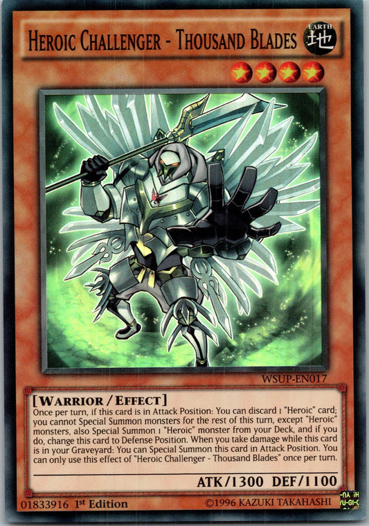 Yugioh Heroic Challenger - Thousand Blades WSUP-EN017 1st Edition Super Rare NM