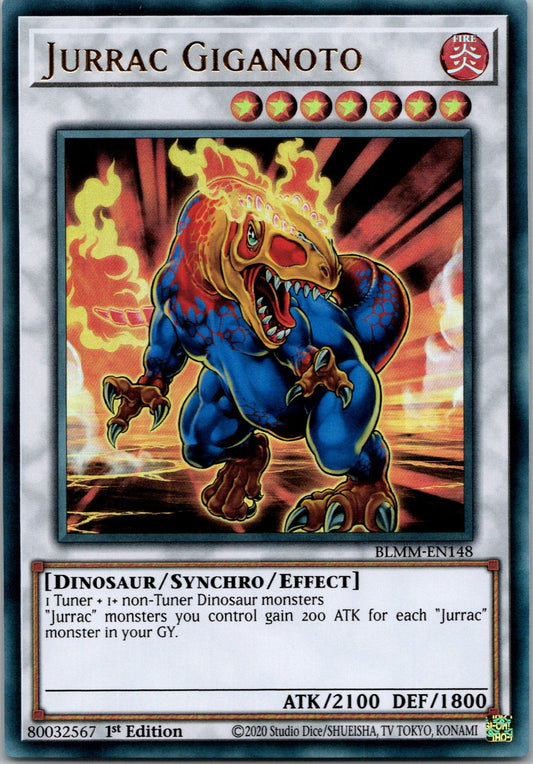 Yugioh Jurrac Giganoto BLMM-EN148 1st Edition Ultra Rare NM