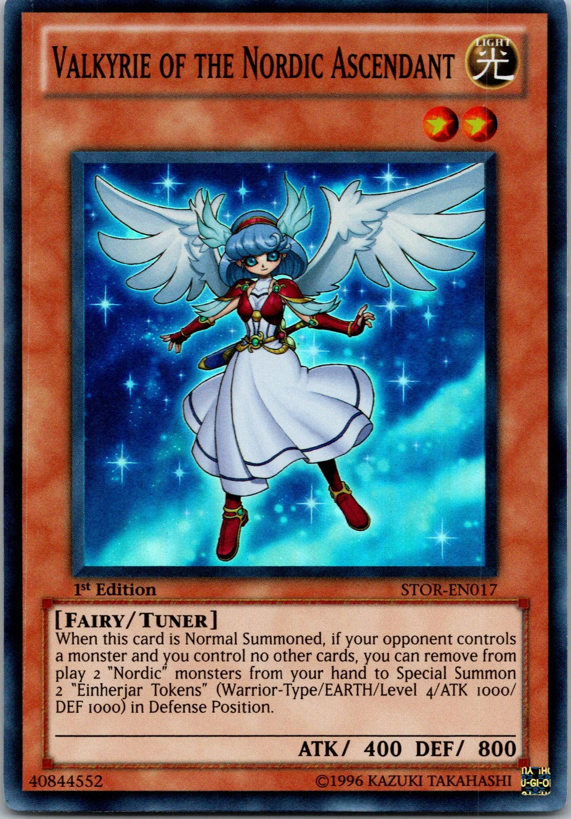 Yugioh Valkyrie of the Nordic Ascendant STOR-EN017 1st Edition Super Rare NM