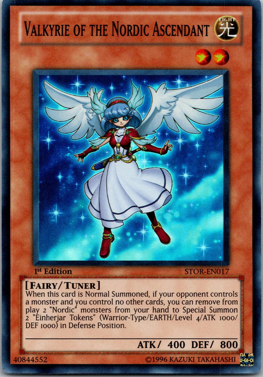 Yugioh Valkyrie of the Nordic Ascendant STOR-EN017 1st Edition Super Rare NM