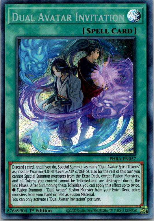 Yugioh Dual Avatar Invitation PHRA-EN057 1st Edition Secret Rare NM