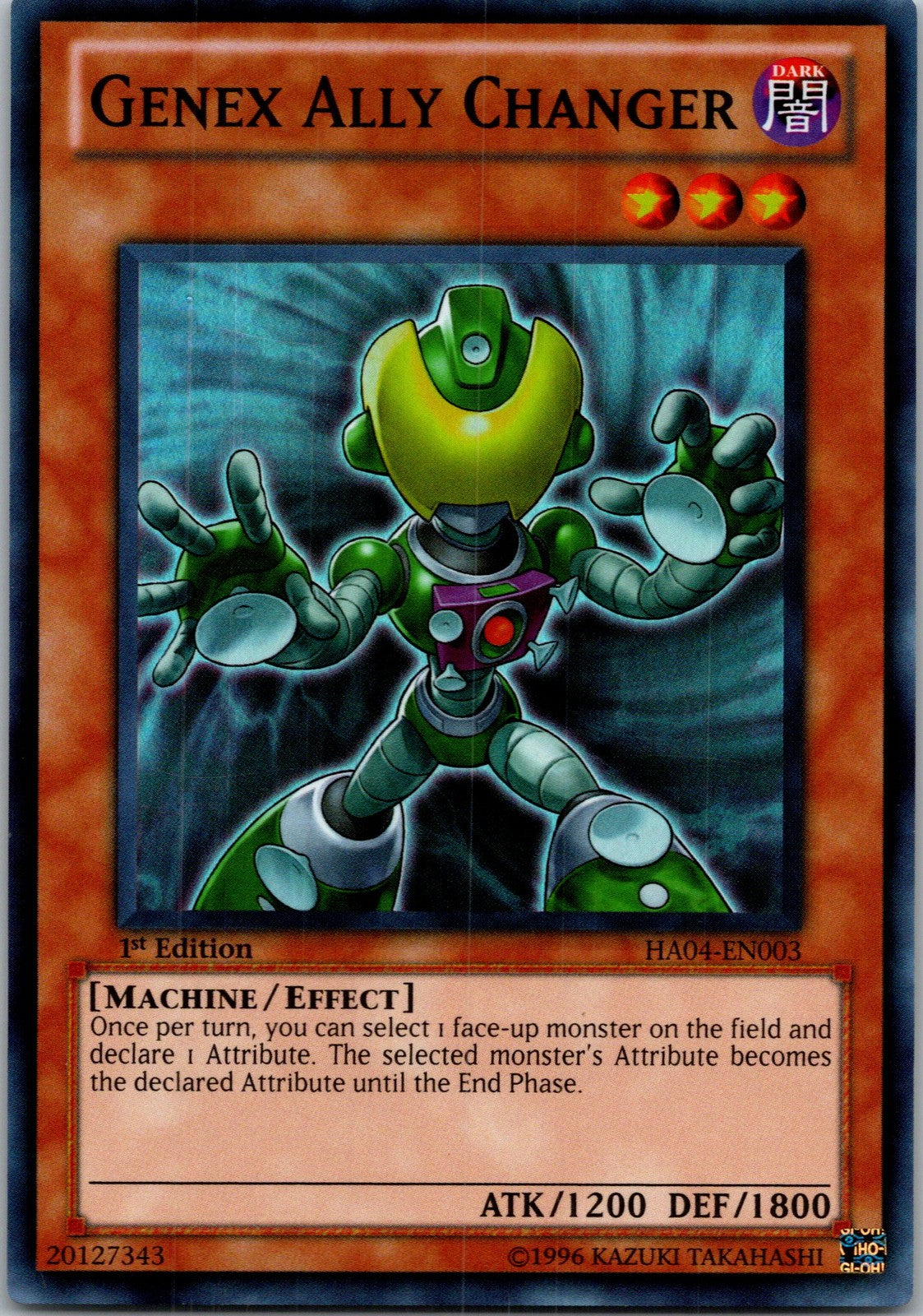 Yugioh Genex Ally Changer HA04-EN003 1st Edition Super Rare NM
