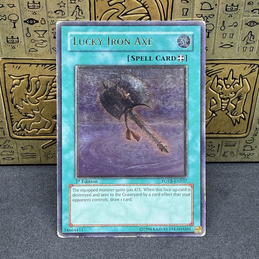 Yugioh Lucky Iron Axe FOTB-EN037 Ultimate Rare 1st Edition MP