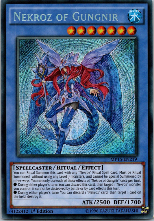 Yugioh Nekroz of Gungnir MP15-EN219 1st Edition Secret Rare NM