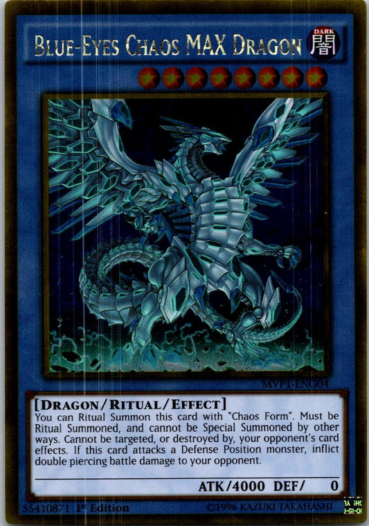 Yugioh Blue-Eyes Chaos MAX Dragon MVP1-ENG04 1st Edition Gold Rare NM
