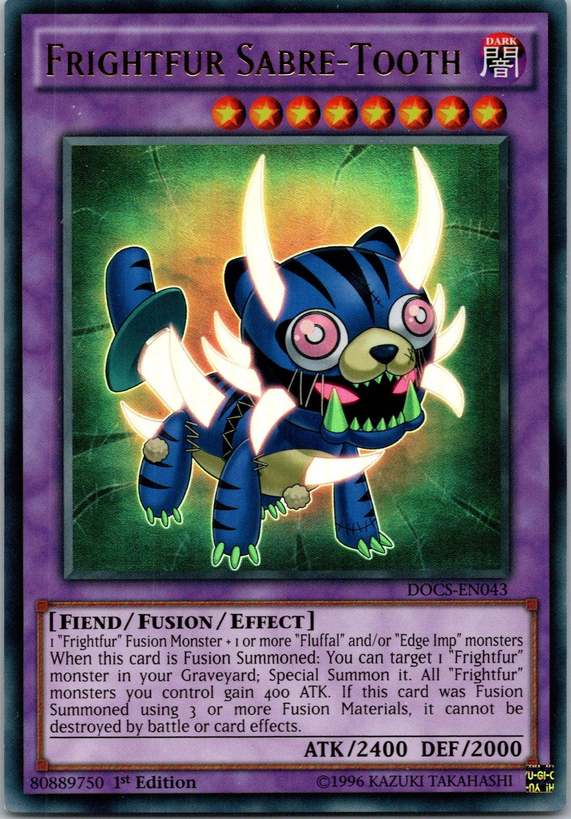 Yugioh Frightfur Sabre-Tooth DOCS-EN043 1st Edition Ultra Rare NM
