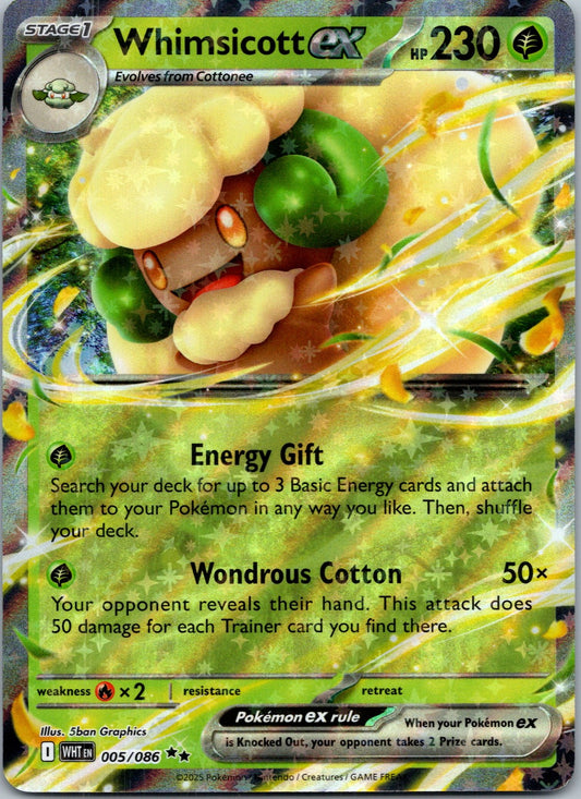 Pokemon Whimsicott ex 005/086 Double Rare NM
