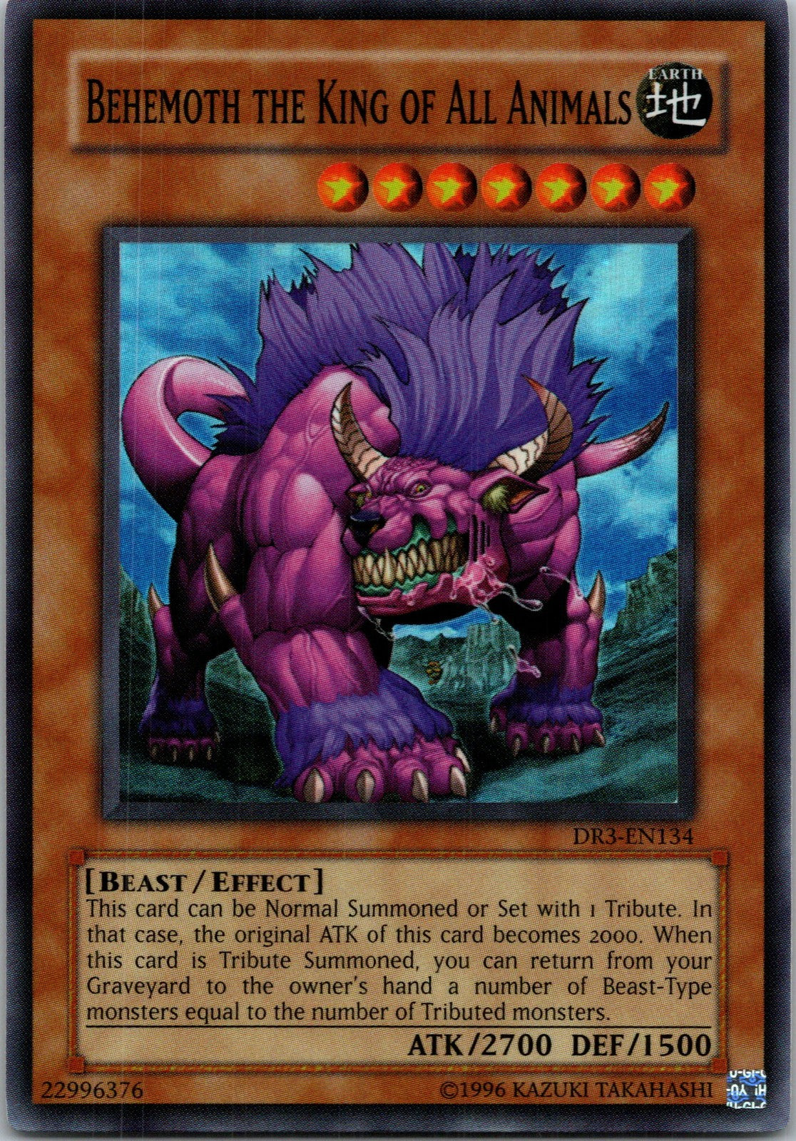 Yugioh Behemoth the King of All Animals DR3-EN134 Super Rare NM