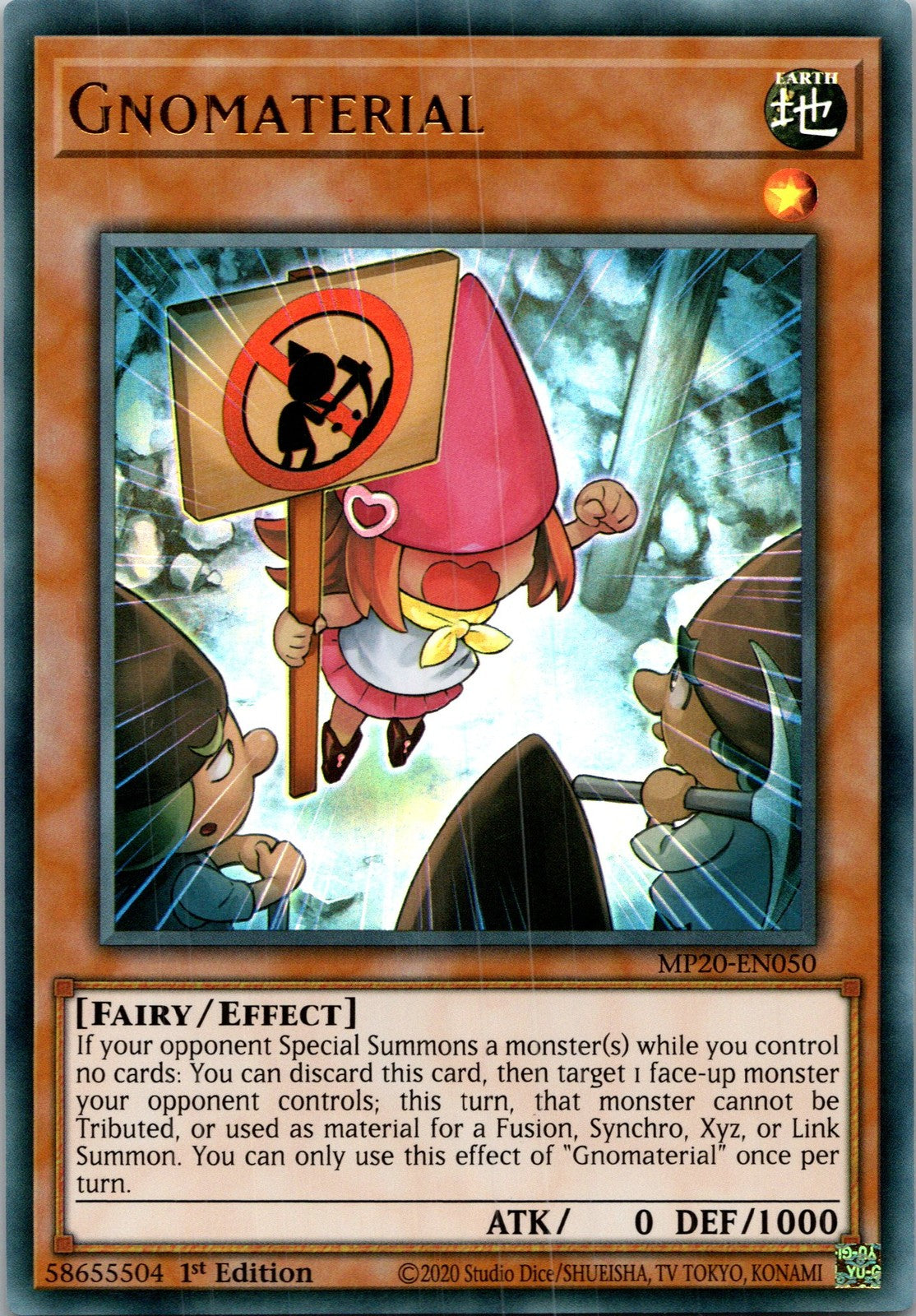 Yugioh Gnomaterial MP20-EN050 1st Edition Ultra Rare NM