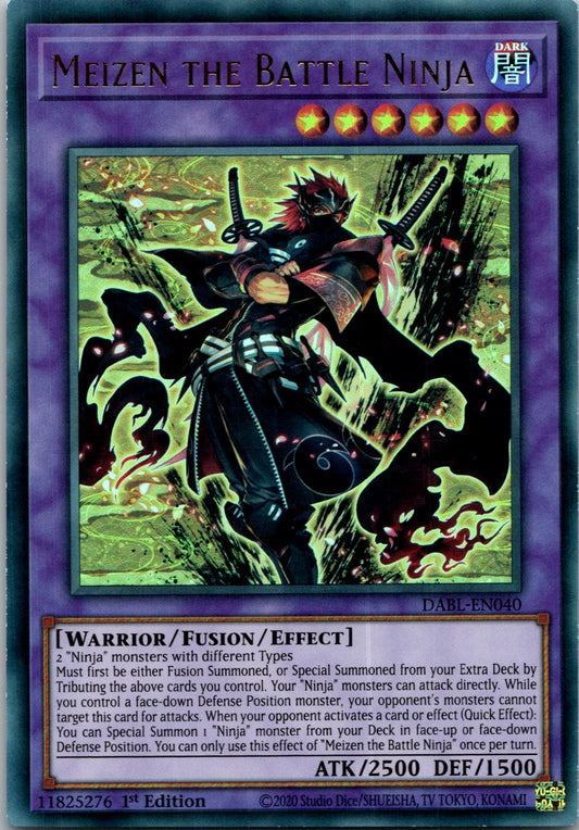 Yugioh Meizen the Battle Ninja DABL-EN040 1st Edition Ultra Rare NM