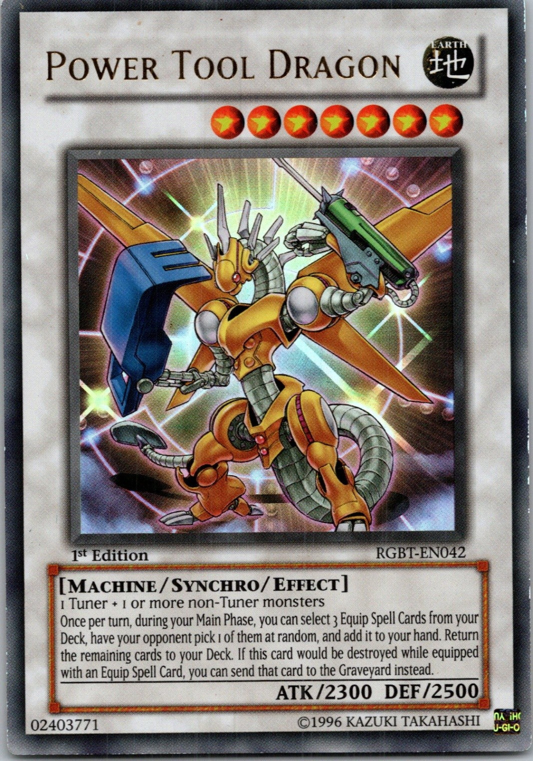 Yugioh Power Tool Dragon RGBT-EN042 1st Edition Ultra Rare NM