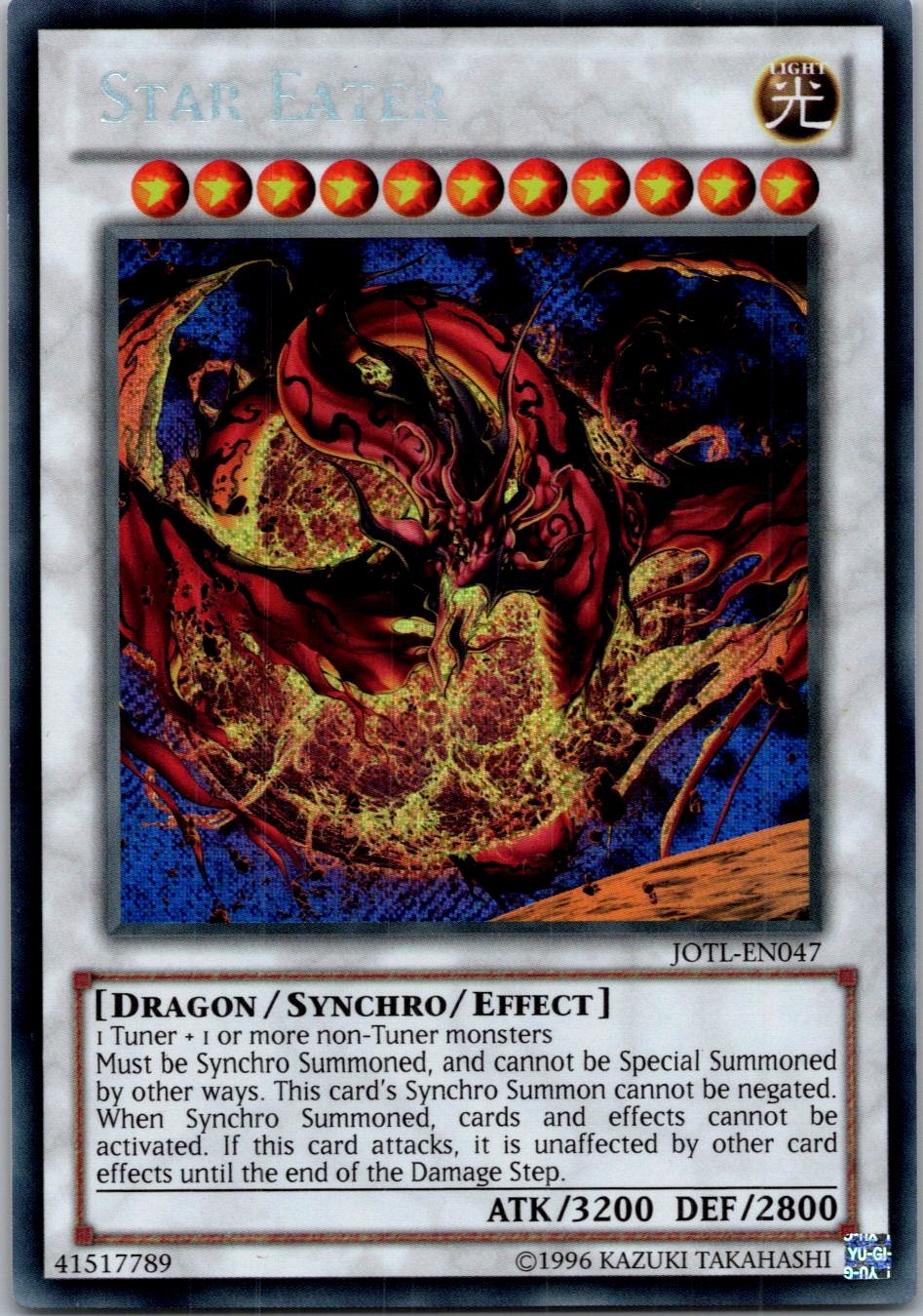 Yugioh Star Eater (Secret) JOTL-EN047 Secret Rare NM