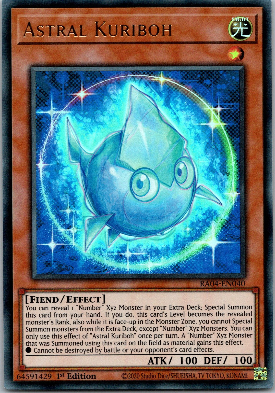 Yugioh Astral Kuriboh (UR) RA04-EN040 1st Edition Ultra Rare NM