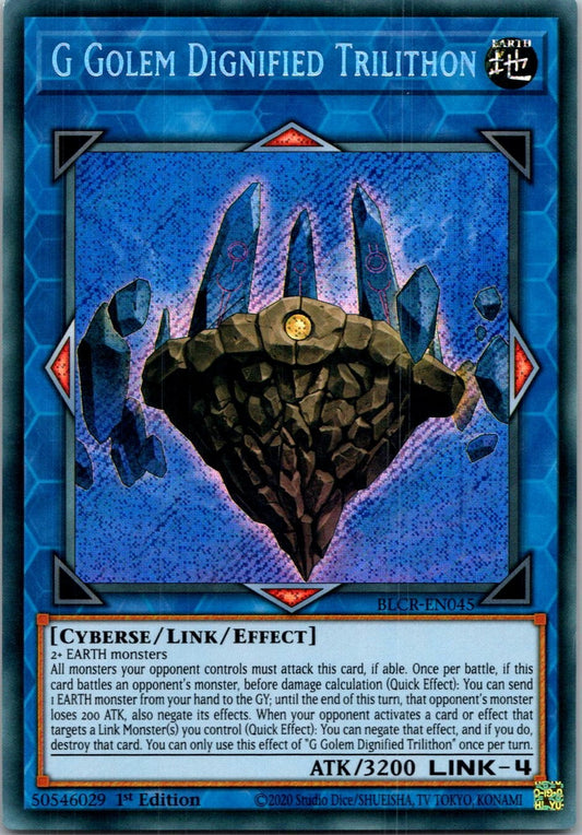 Yugioh G Golem Dignified Trilithon BLCR-EN045 1st Edition Secret Rare NM