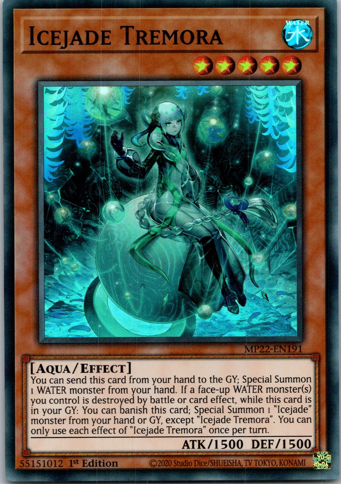 Yugioh Icejade Tremora MP22-EN191 1st Edition Super Rare NM