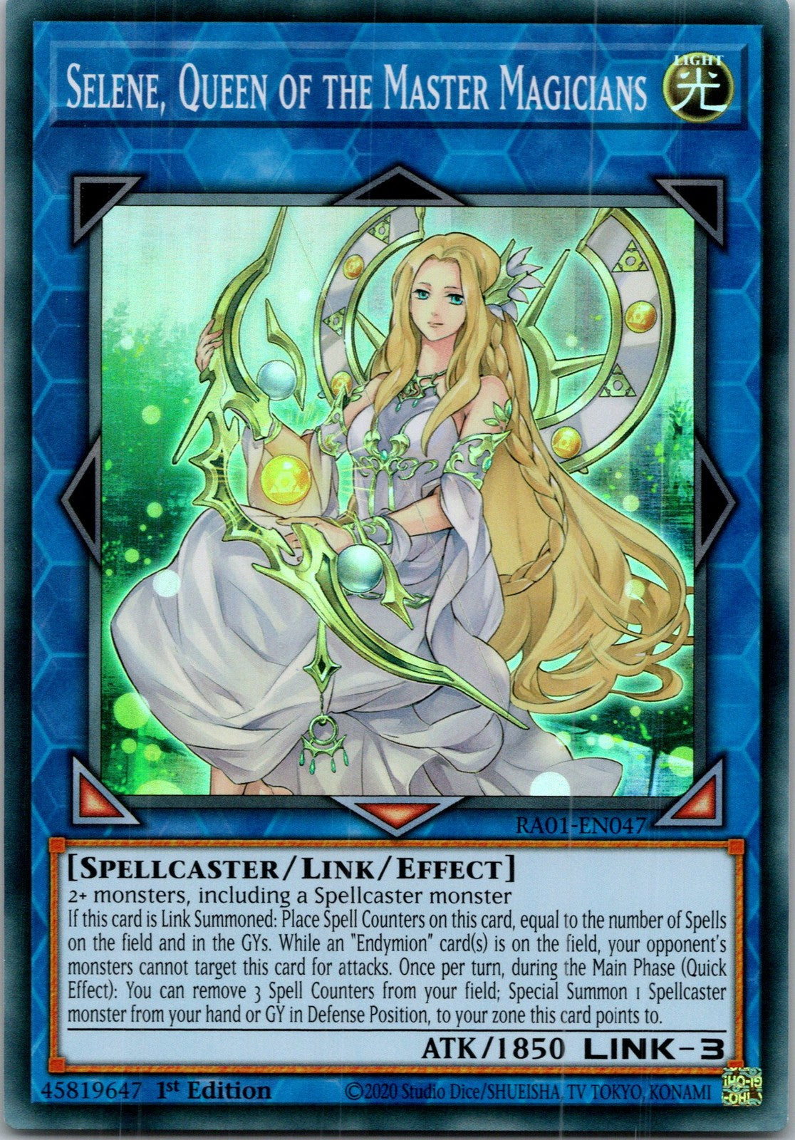 Yugioh Selene, Queen of the Master Magicians RA01-EN047 1st Edition Super NM