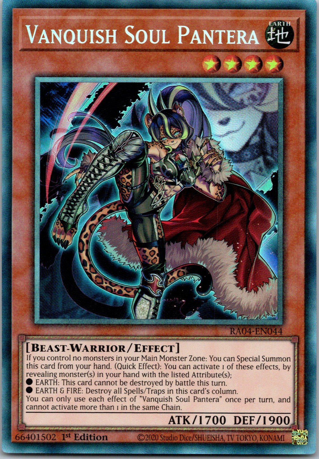Yugioh Vanquish Soul Pantera RA04-EN044 1st Edition Collector's Rare NM