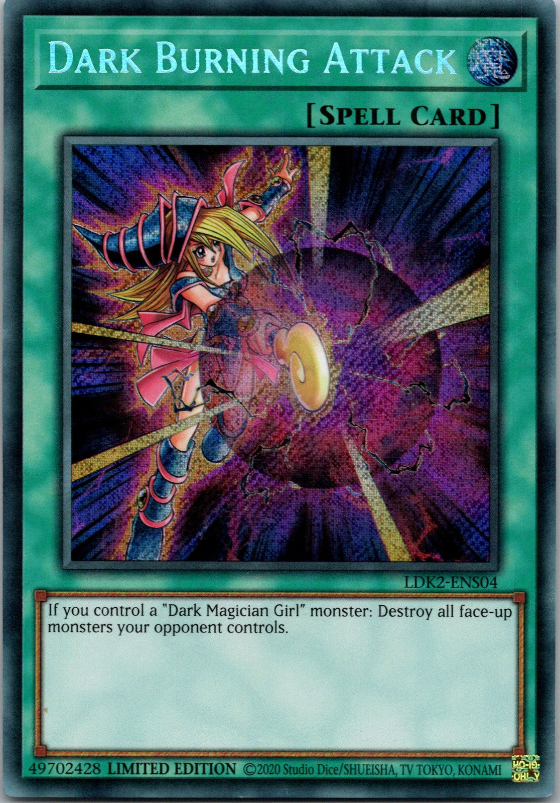 Yugioh Dark Burning Attack LDK2-ENS04 Limited Edition Secret Rare NM