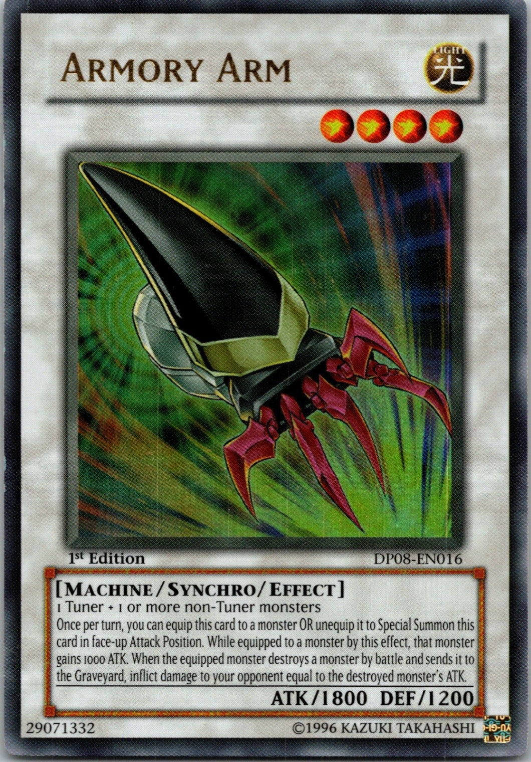 Yugioh Armory Arm DP08-EN016 1st Edition Ultra Rare NM