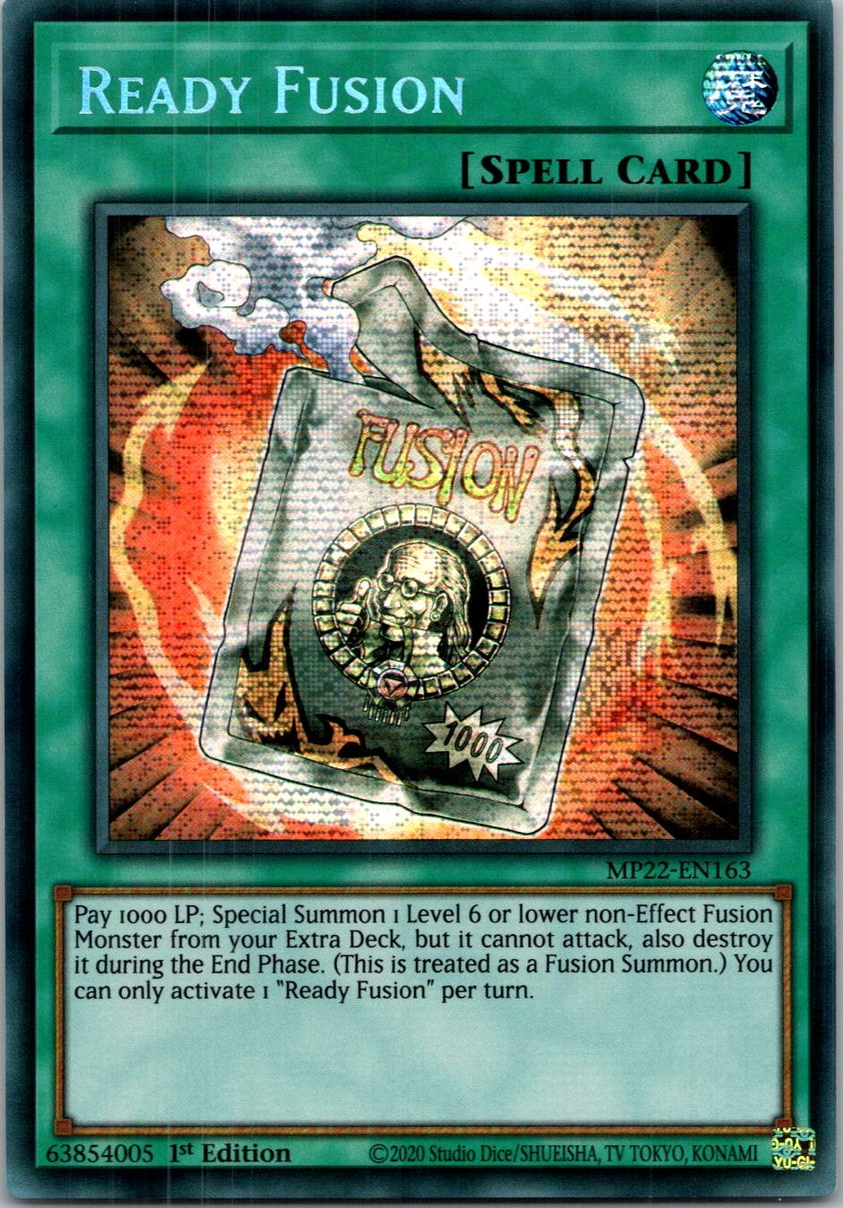Yugioh Ready Fusion MP22-EN163 1st Edition Prismatic Secret Rare NM