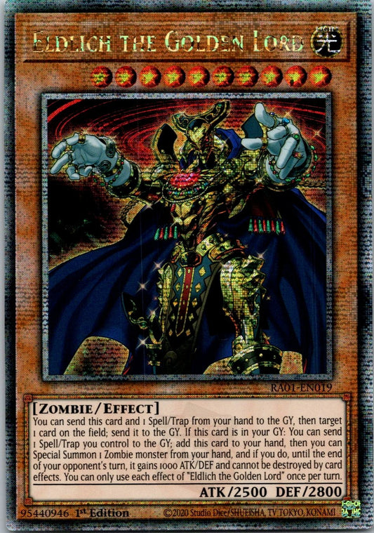 Yugioh Eldlich the Golden Lord RA01-EN019 1st Edition Quarter Century Secret NM
