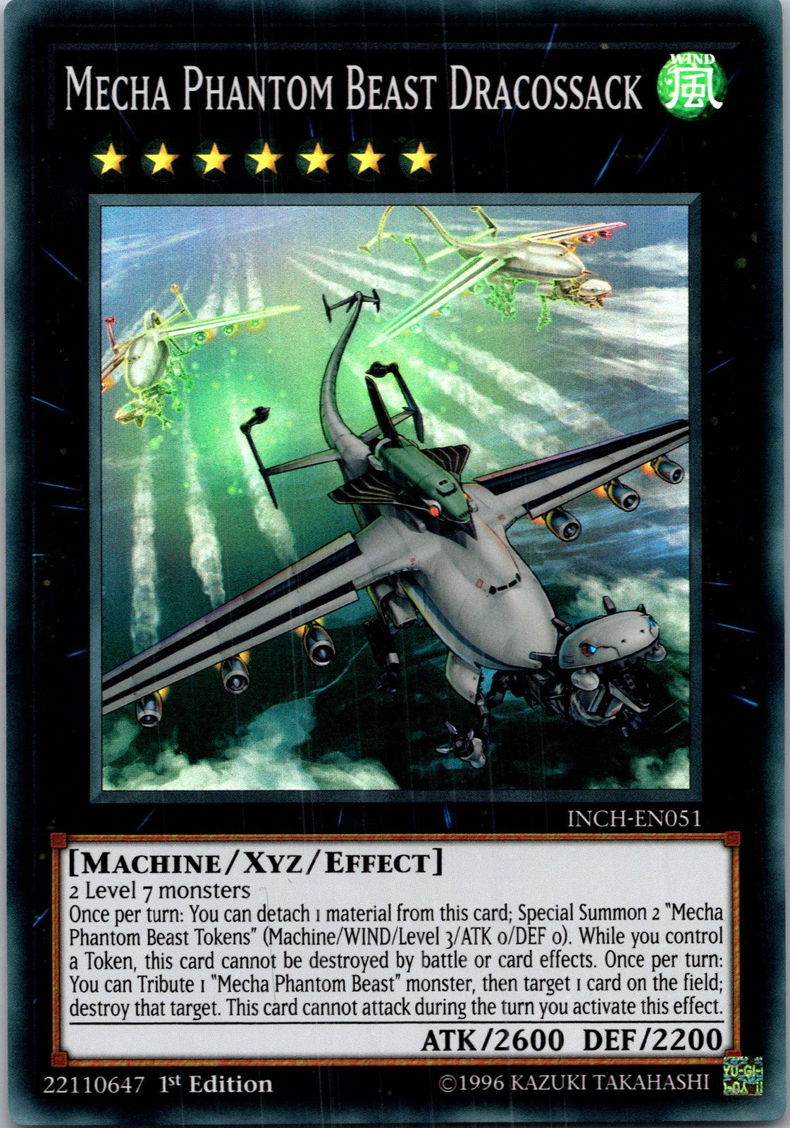 Yugioh Mecha Phantom Beast Dracossack INCH-EN051 1st Edition Super Rare NM