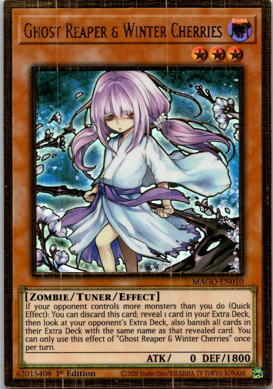 Yugioh Ghost Reaper & Winter Cherries MAGO-EN010 1st Edition Gold Rare NM