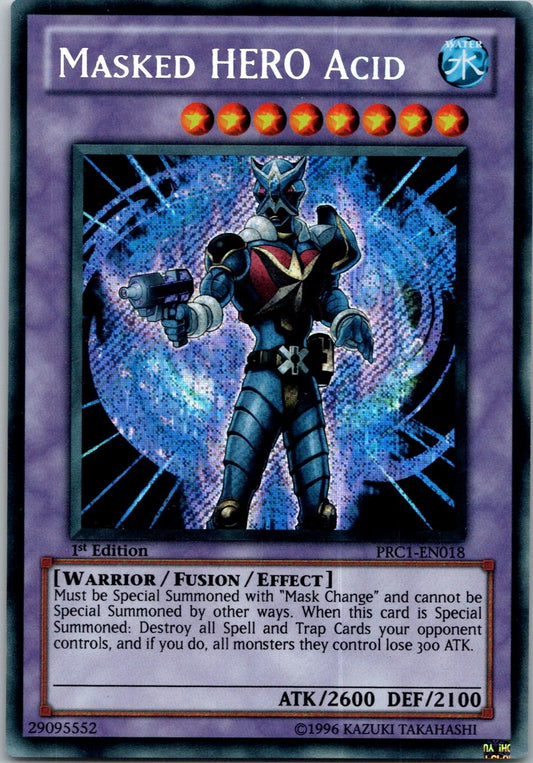 Yugioh Masked HERO Acid PRC1-EN018 1st Edition Secret Rare NM