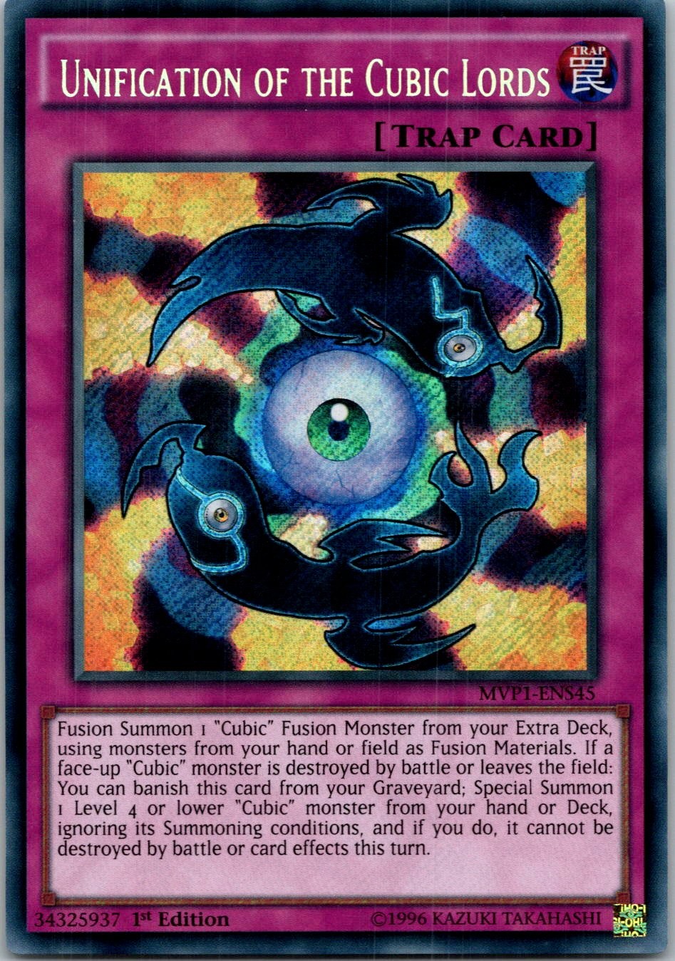 Yugioh Unification of the Cubic Lords MVP1-ENS45 1st Edition Secret Rare NM