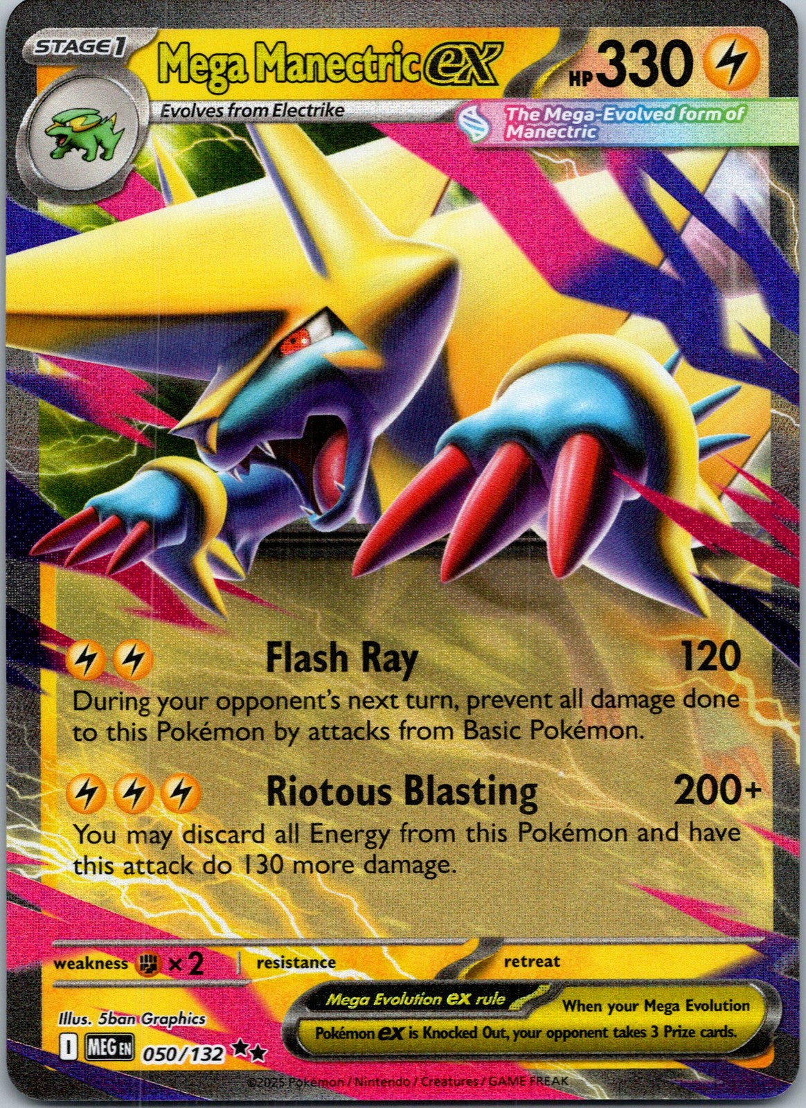 Pokemon Mega Manectric ex 050/132 Double Rare NM
