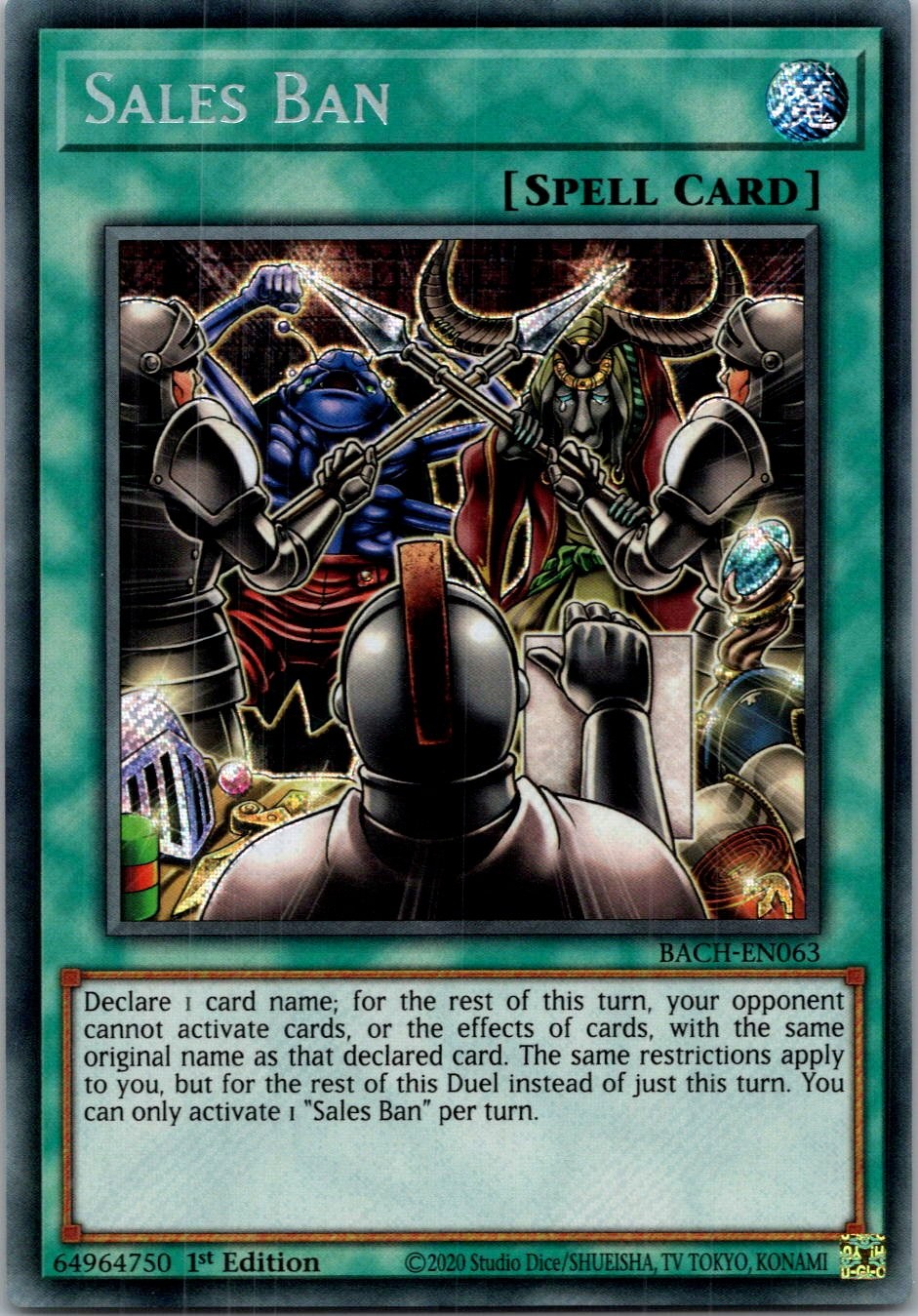 Yugioh Sales Ban BACH-EN063 1st Edition Secret Rare NM