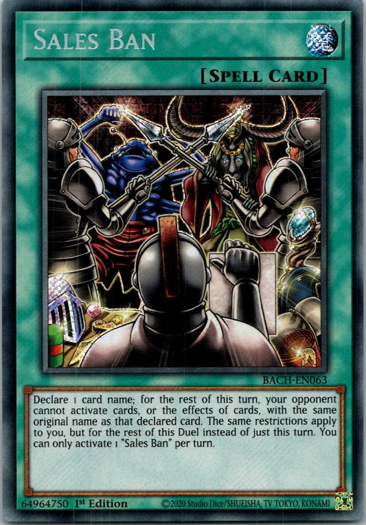 Yugioh Sales Ban BACH-EN063 1st Edition Secret Rare NM