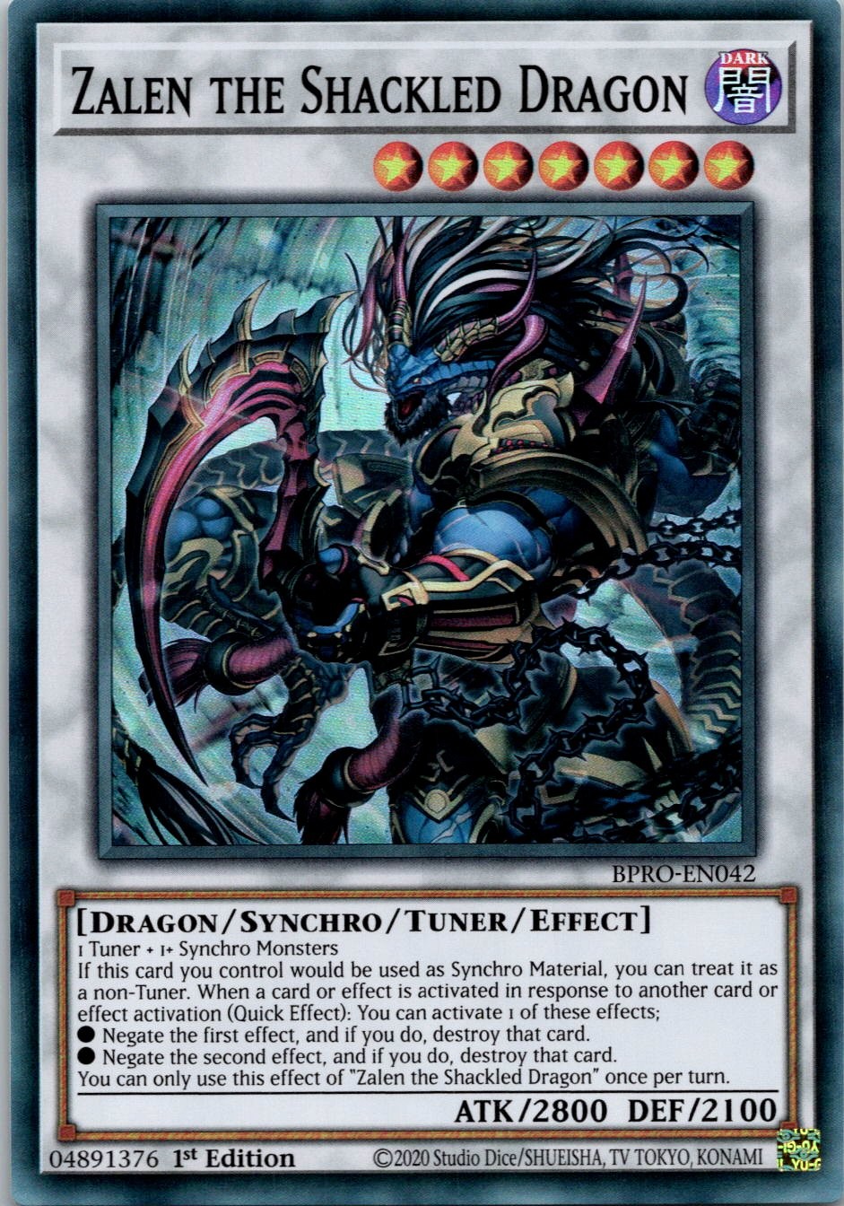 Yugioh Zalen the Shackled Dragon BPRO-EN042 1st Edition Super Rare NM