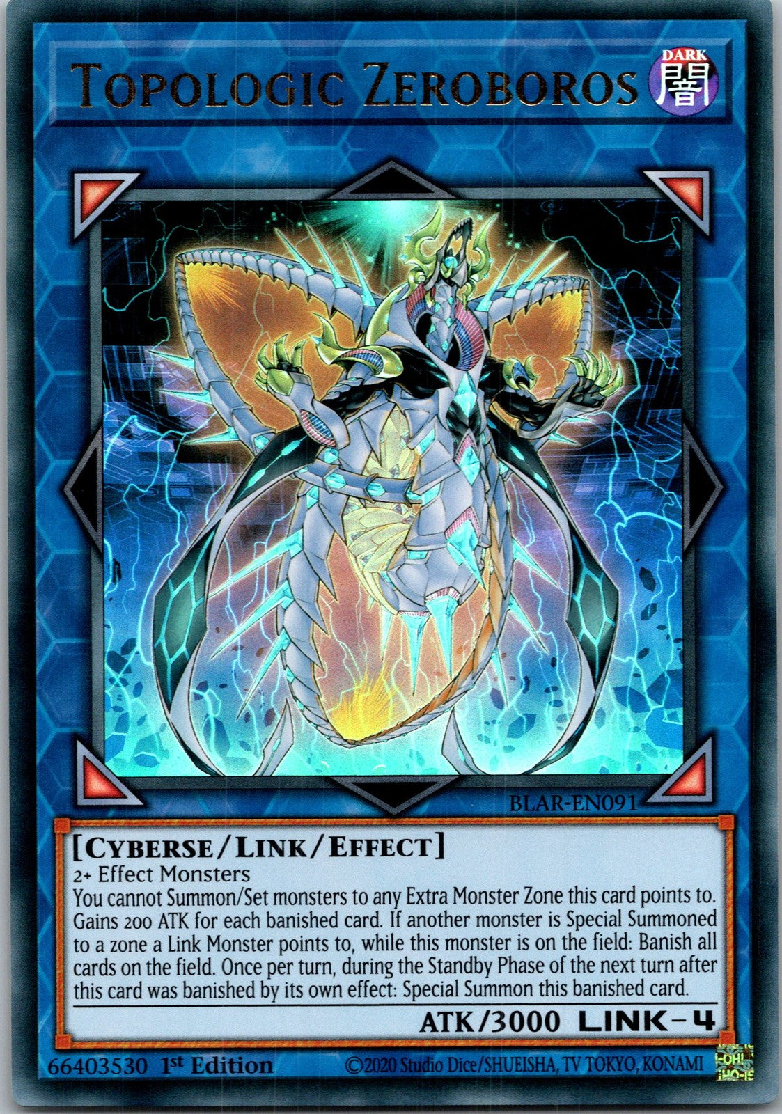 Yugioh Topologic Zeroboros BLAR-EN091 1st Edition Ultra Rare NM