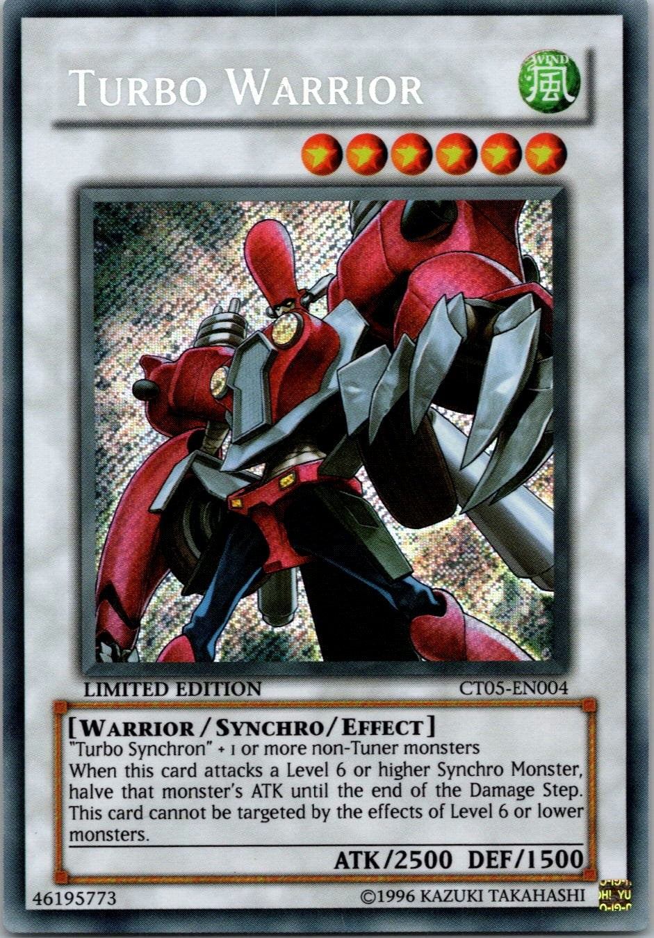 Yugioh Turbo Warrior CT05-EN004 Limited Edition Secret Rare NM
