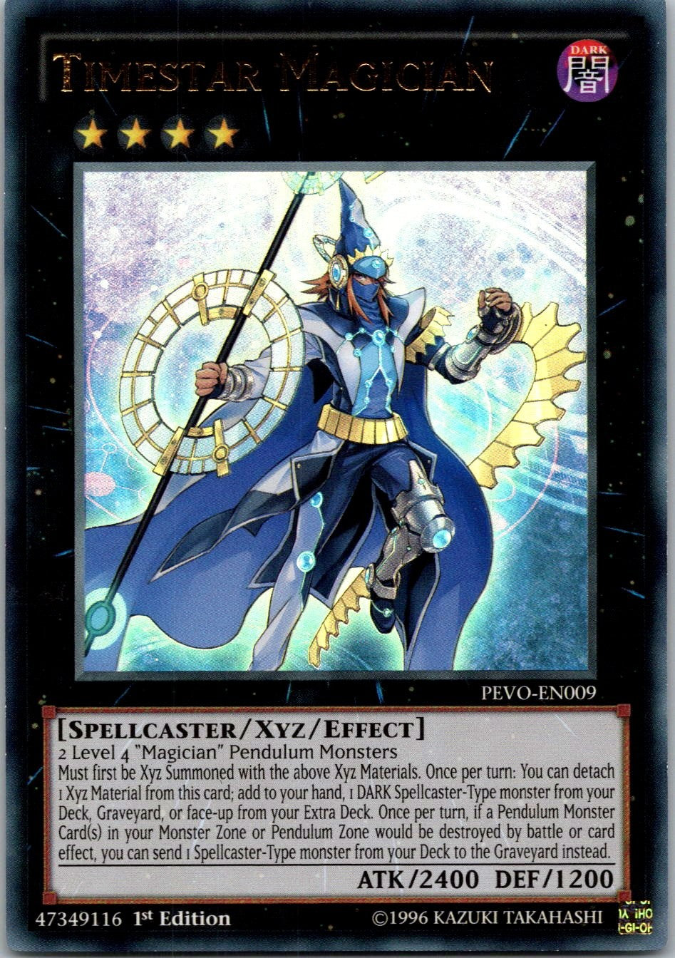 Yugioh Timestar Magician PEVO-EN009 1st Edition Ultra Rare NM