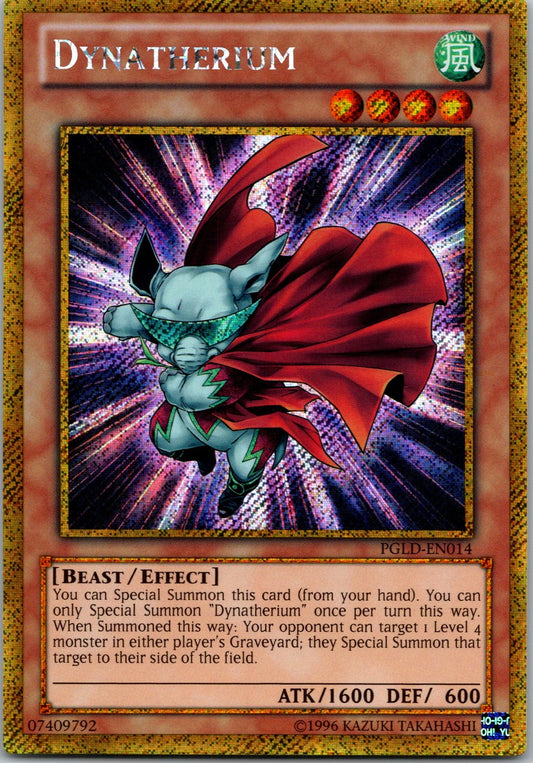 Yugioh Dynatherium PGLD-EN014 Gold Secret Rare NM