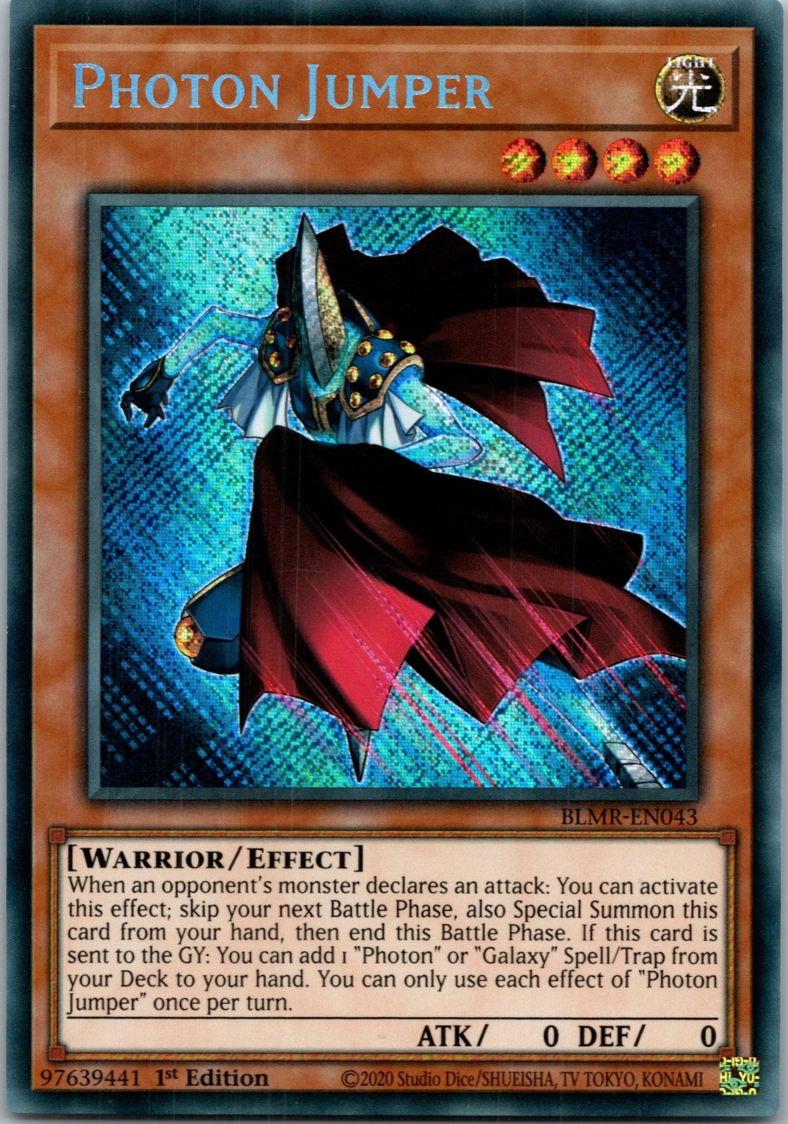 Yugioh Photon Jumper BLMR-EN043 1st Edition Secret Rare NM