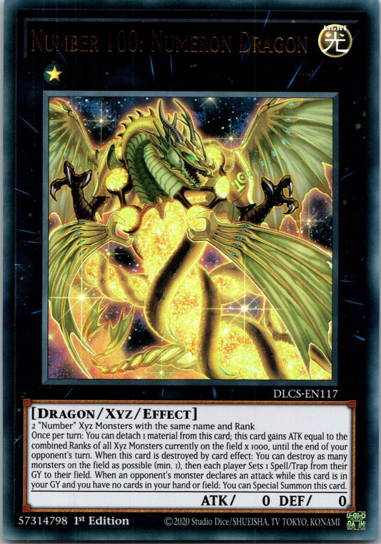 Yugioh Number 100: Numeron Dragon DLCS-EN117 1st Edition Ultra Rare NM