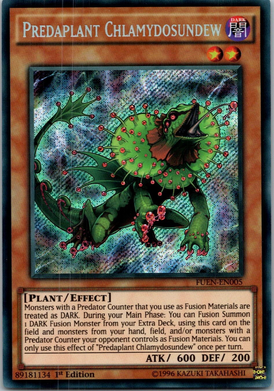 Yugioh Predaplant Chlamydosundew FUEN-EN005 1st Edition Secret Rare NM