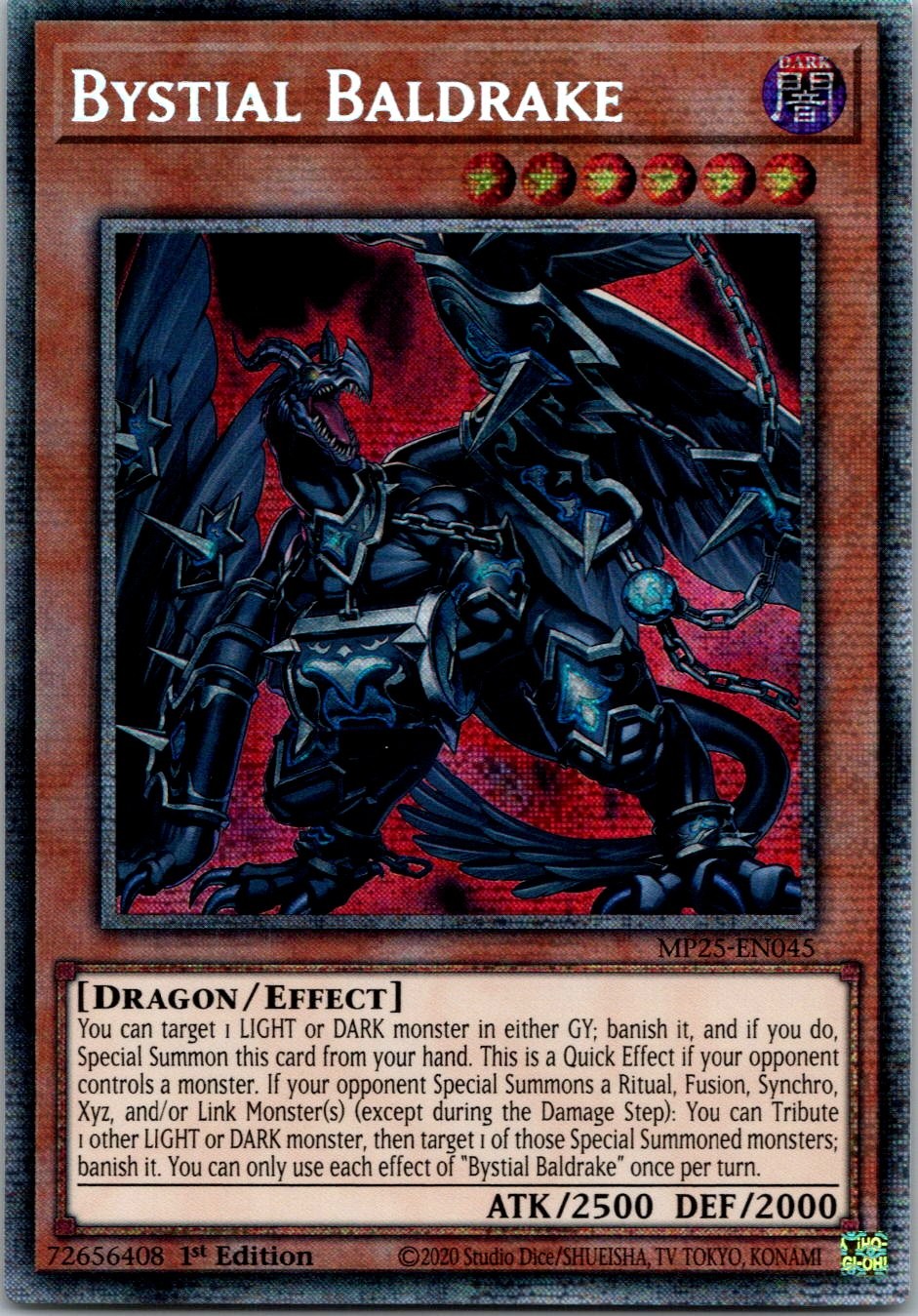 Yugioh Bystial Baldrake MP25-EN045 1st Edition Starlight Rare NM