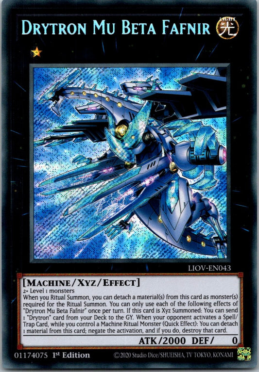 Yugioh Drytron Mu Beta Fafnir LIOV-EN043 1st Edition Secret Rare NM