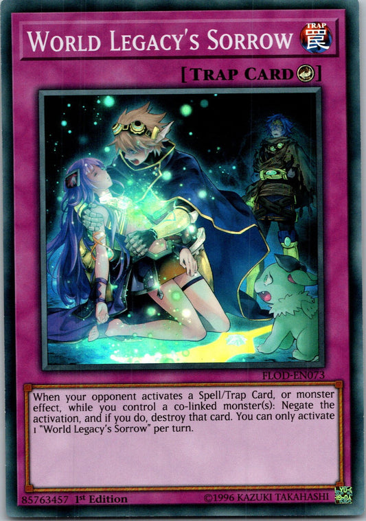 Yugioh World Legacy's Sorrow FLOD-EN073 1st Edition Super Rare NM