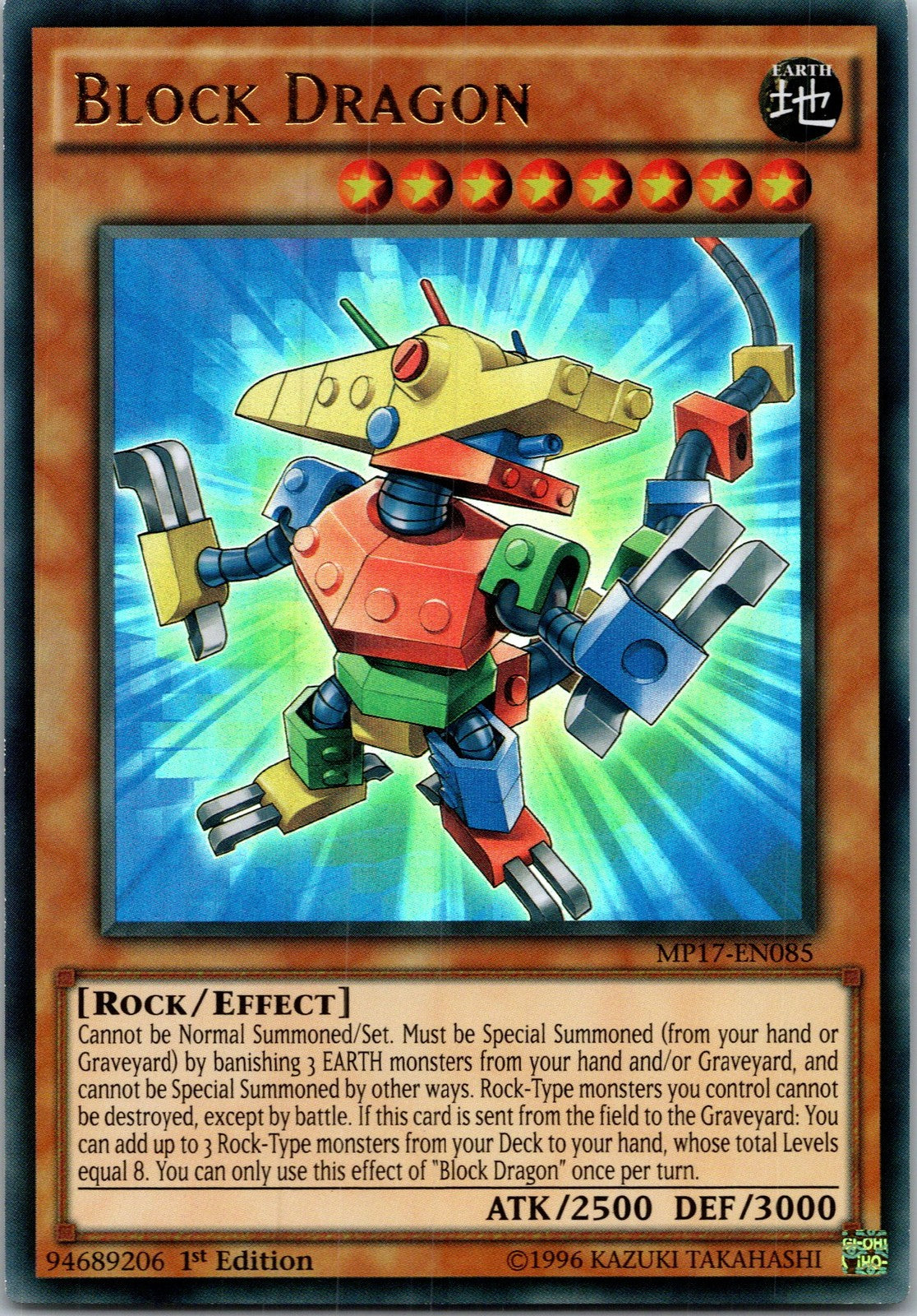 Yugioh Block Dragon MP17-EN085 1st Edition Ultra Rare NM