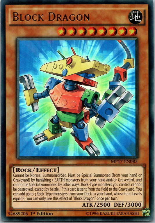 Yugioh Block Dragon MP17-EN085 1st Edition Ultra Rare NM