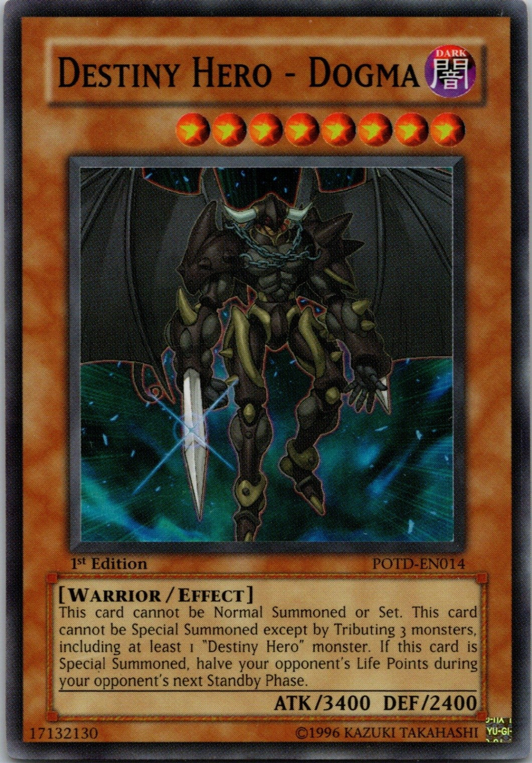 Yugioh Destiny Hero - Dogma POTD-EN014 1st Edition Super Rare NM